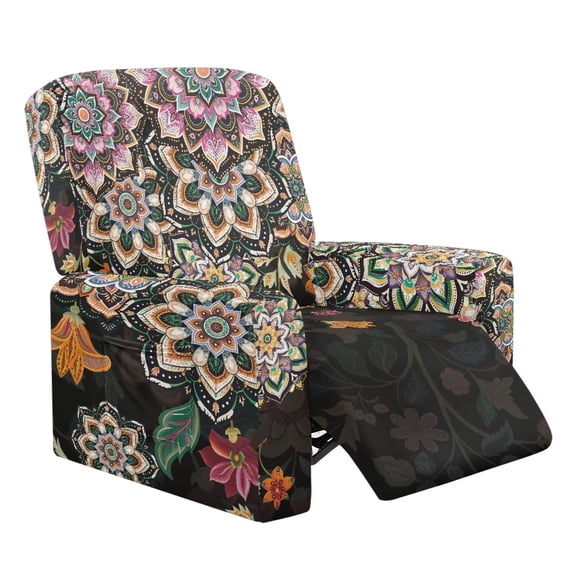 Jiueut Boho Mandala Pattern Recliner Covers, Dustproof Recliner Chair Covers Breathable Couch Protection for All-Weather Use