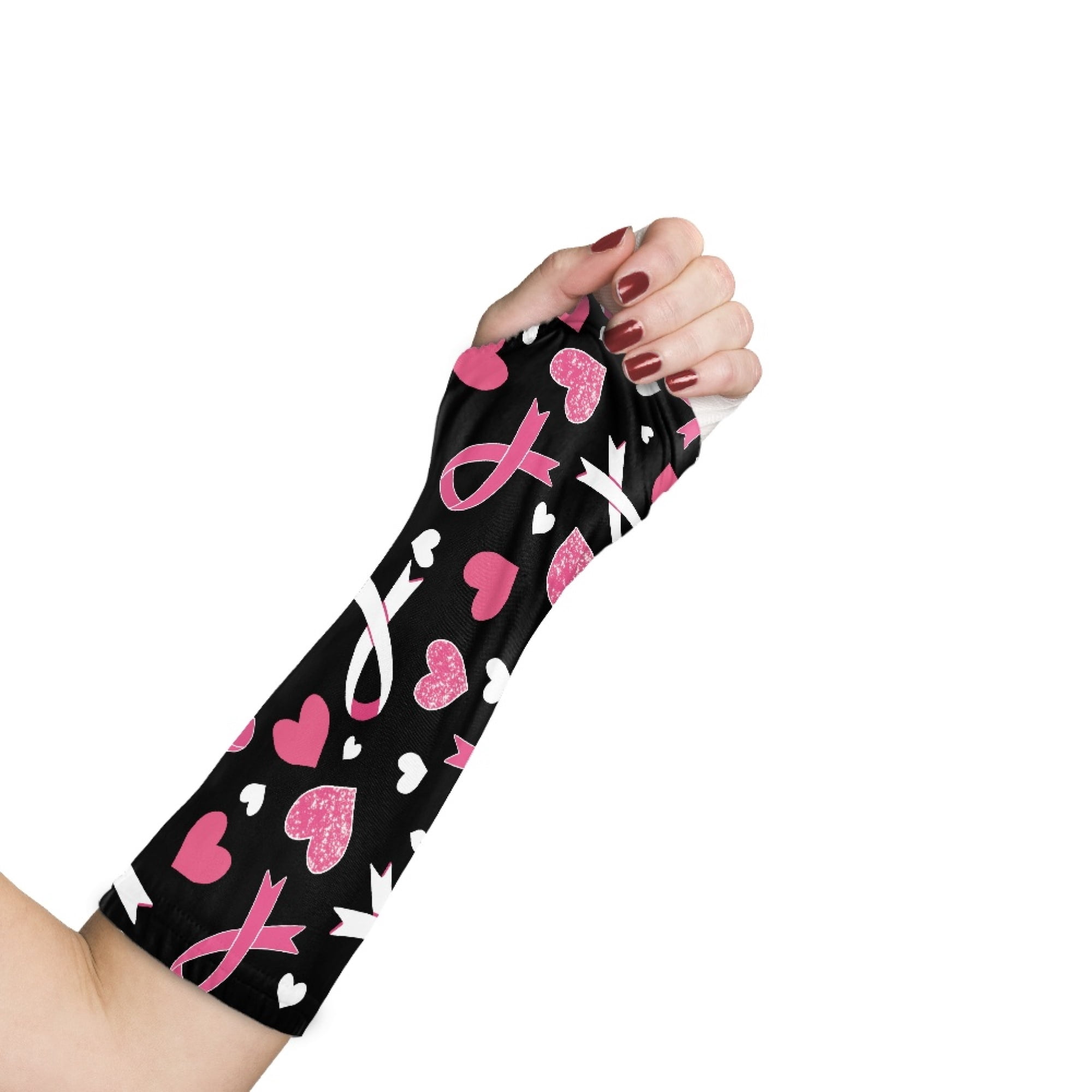 Jiueut Breast Cancer Arm Cast Cover Pink Ribbon Arm Cast Covers for ...