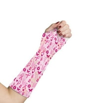 Jiueut Breast Cancer Arm Cast Cover Pink Ribbon Arm Cast Covers for Shower Adult Size S Washable Cast and Bandage Protector Decorative Arm Plaster Cover with A Thumb Hole
