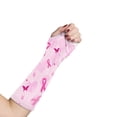thumbnail image 1 of Jiueut Breast Cancer Arm Cast Cover Pink Ribbon Arm Cast Sleeve with Thumb Cover Washable Cast and Bandage Protector Size S Hand Cast Covers for Shower Adult Cast Covers, 1 of 7