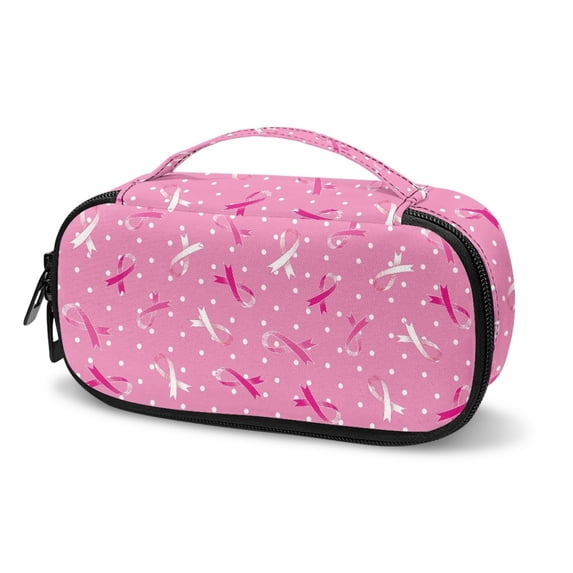 Jiueut Breast Cancer Insulin Storage Bag Pink Ribbon Insulin Bags for Women Insulin Cooler Bag Cooling Storage Carrying Pouch Storage Bags with Zipper Diabetic Supply Bag