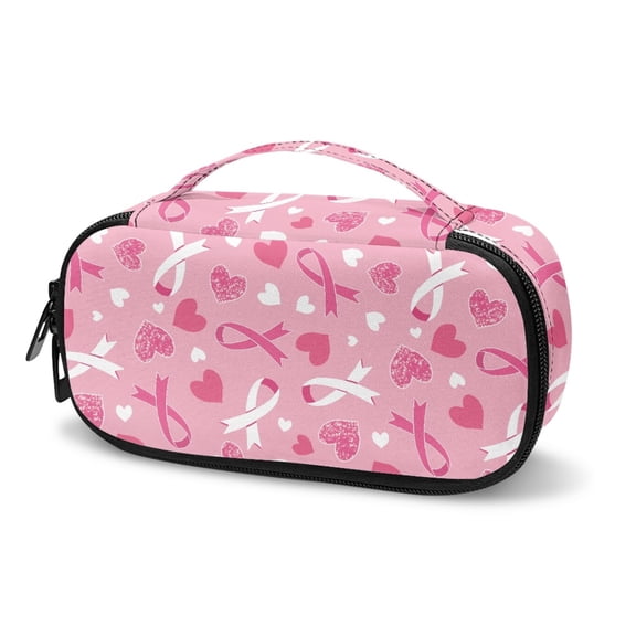 Jiueut Breast Cancer Insulin Storage Bag Pink Ribbon Insulin Bags for Women Insulin Cooler Bag Cooling Storage Carrying Pouch Storage Bags with Zipper Insulin Pocket with Extra Room