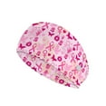 thumbnail image 1 of Jiueut Breast Cancer Pink Ribbon Nurse Button Headband Nurse Headbands for Women with Buttons 2 Piece Headbands for Nurses with Buttons for Mask Wide Headbands for Girls Non Slip, 1 of 7