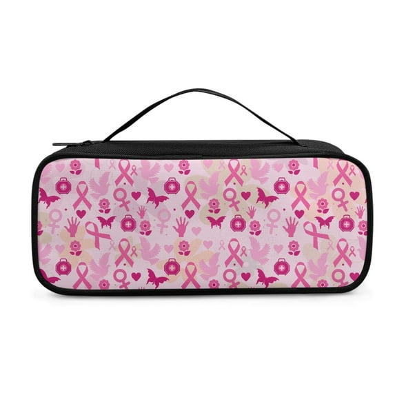 Jiueut Breast Cancer Stethoscope Storage Bag Pink Ribbon Stethoscope Case for Nurse and Doctor Handle Bag with Stethoscope Storage Bags with Zipper Storage Bag Organizer