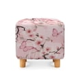 thumbnail image 1 of Jiueut Butterfly Cherry Blossom Print Ottoman Slipcover, Stretch Footrest Stool Cover for Ottoman Soft Foot Stool Covers Protector Elastic Bottom Non Slip Rectangular Ottomans Slip Covers, 1 of 7