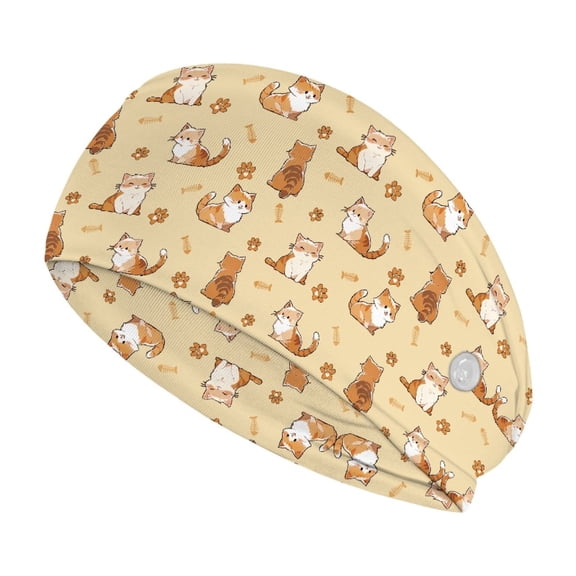 Jiueut Cartoon Cat Nurse Button Headband Nurse Headbands for Women with Buttons Headbands for Nurses with Buttons for Mask Sports Headbands for Teens Headbands for Sports