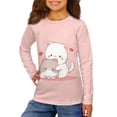 thumbnail image 1 of Jiueut Cartoon Cats Shirts for Girls 15-16 Years Kids Clothes Girls Crop Tops for Girls Long Sleeve Shirts Activewear Soft Little Girl Shirts Crewneck Girls' Basic Long-Sleeve T-Shirt, 1 of 7