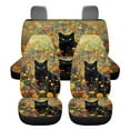 thumbnail image 1 of Jiueut Cat Flower Print Car Seat Covers Set of 4, Non-Slip Vehicles Interior Decoration Washable Auto Front Seat and Rear Bench Protectors Fit Most Cars, 1 of 7