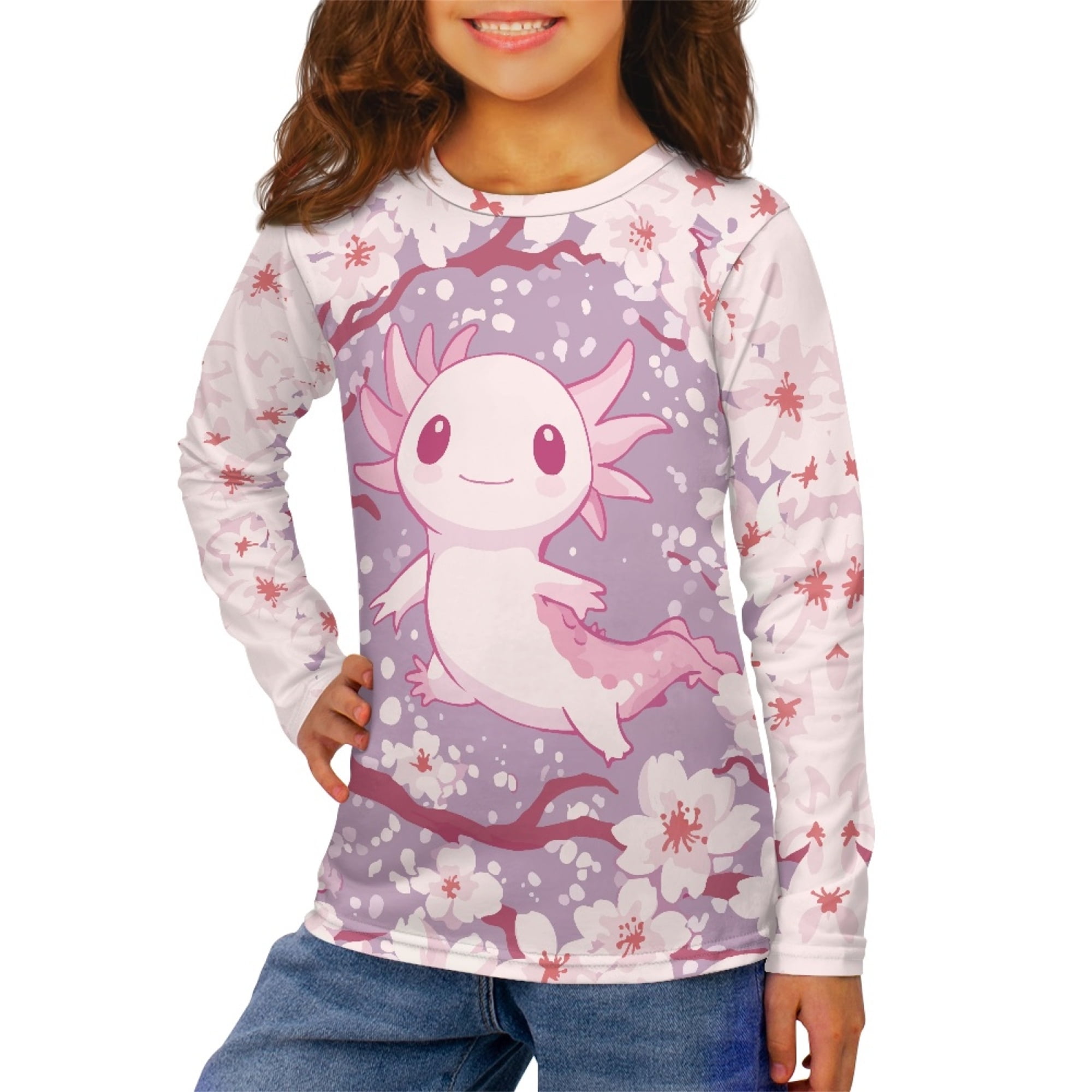 Girls Pink Cherry Printed Short Sleeves T-Shirt With Flared Pants Sets main image 1