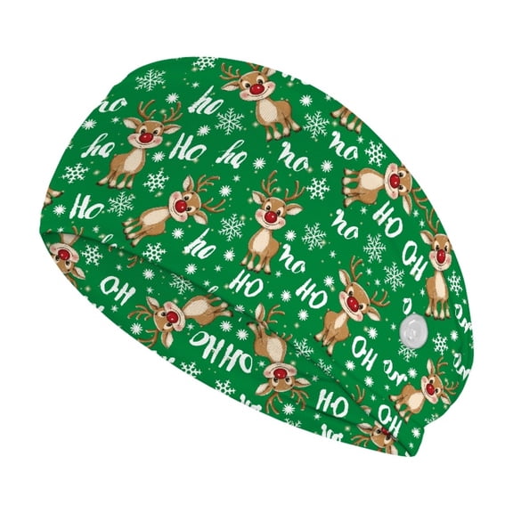 Jiueut Christmas Deer Nurse Button Headband Nurses Headbands for Women with Buttons 2 Piece Lightweight Wide Headbands for Girls Non Slip Medical Assistant Headbands for Women