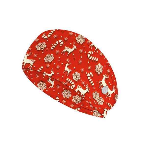 Jiueut Christmas Deer Nurse Button Headband Nursing Headbands for Women Non Slip 4 Piece Medical Assistant Headbands for Women Youth Headbands for Sports Boys Sport Headband Sweat