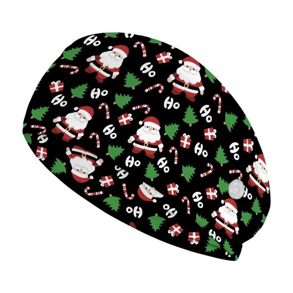 Jiueut Christmas Nurse Button Headband Santa Claus Nurse Headbands with Buttons for Mask Medical Assistant Headbands for Women Comfortable Sports Headbands for Teens