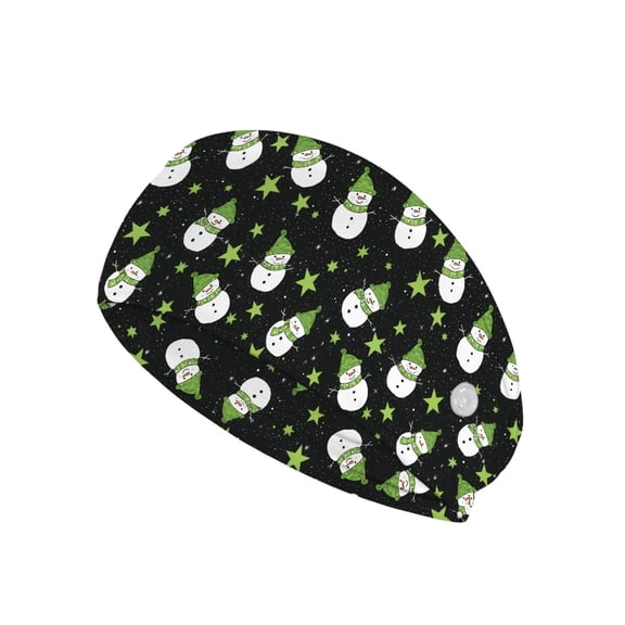 Jiueut Christmas Snowman Nurse Button Headband Nurse Headband for Mask Stretchy Headband for Running Cycling Football Basketball Yoga Workout Wide Headbands for Men
