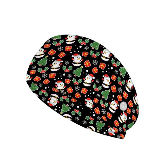Jiueut Christmas Tree Nurse Button Headband Medical Assistant Headbands for Women Headbands for Nurses with Buttons for Mask Wide Headbands for Men Sport Headband Sweat