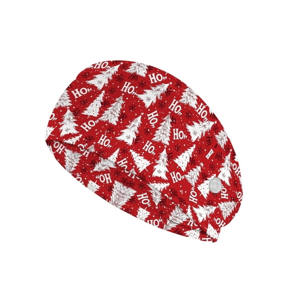 Jiueut Christmas Tree Nurse Button Headband Nursing Headbands with Buttons for Mask Women's Workout Headbands Non Slip Sport Sweatbands Yoga Hairbands Sport Headband Sweat