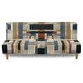 thumbnail image 1 of Jiueut Colorful Checkered Print Armless Futon Sofa Slipcover, Washable Furniture Protector Stretch Sofa Chair Covers without Armrest Modern Decoration, 1 of 7