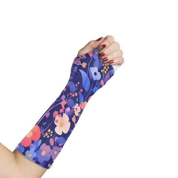 Jiueut Colorful Flower Arm Cast Cover Arm Wrist Elbow Protection Cover Hand Cast Covers for Shower Adult Size M Washable Cast and Bandage Protector Wrist Cast Cover