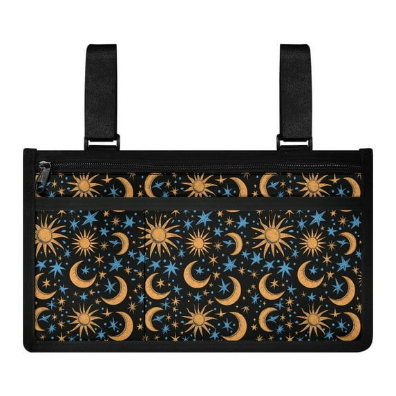 Jiueut Colorful Galaxy Wheelchair Side Organizer Storage Bag Armrest Pouch Wheelchair Pouch Back Pocket for Adults Carry Bags for Side of Wheelchair Side Pouch