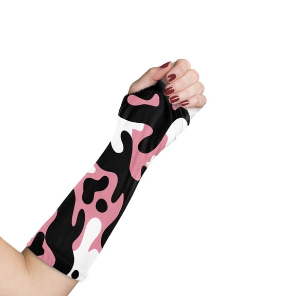 Jiueut Cow Print Arm Cast Cover Arm Cast Sleeve with Thumb Cover Hand Cast Covers for Shower Adult Size L Waterproof Arm Cast Cover for Shower Wrist Cast Cover
