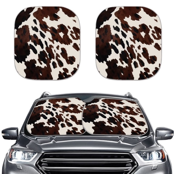Jiueut Cow Spot Print Car Sunshades Front Windshield Sunshade Reflect Sun UV and Heat Foldable Windshield Sun Shade Protect Your Vehicle for Most SUVs and Truck