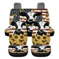 thumbnail image 1 of Jiueut Cow Sunflower American Flag Pattern Car Seat Covers Set of 4, Scratch-Resistant Vehicle Protector Washable Auto Front Seat Cover and Back Seat Covers for Trucks Van SUV, 1 of 7