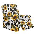 thumbnail image 1 of Jiueut Cow Sunflower Print Recliner Chair Covers, Soft Sofa Slipcover Breathable Reclining Chair Covers with Storage Pockets for Home Use, 1 of 7
