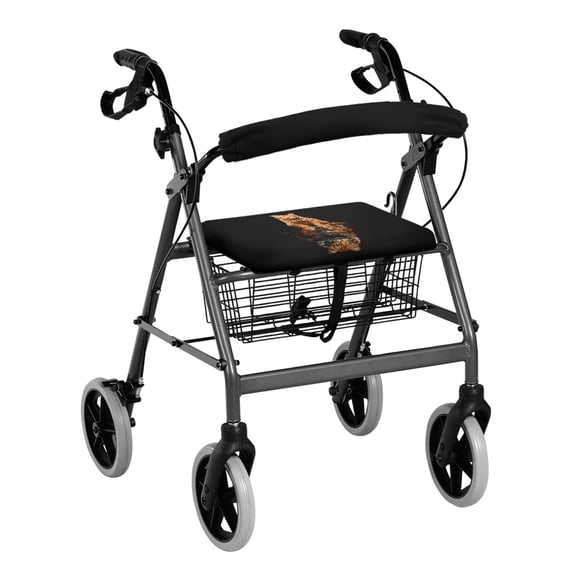 Jiueut Cute Cat Rollator Walker Seat and BackRest RollBar Covers Set for Women 2 Piece Soft Seat Cushion for a Rollator Walker Comfortable Driving Aid Cover for Seniors