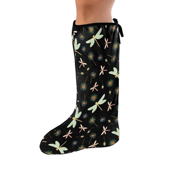 Jiueut Dragonfly Leg Cast Covers Broken Leg Shower Cast Cover Elastic Cast Socks Cover Cast Size L Washable Cast and Bandage Protector Cast Scratcher Sleeve After Surgery Gifts