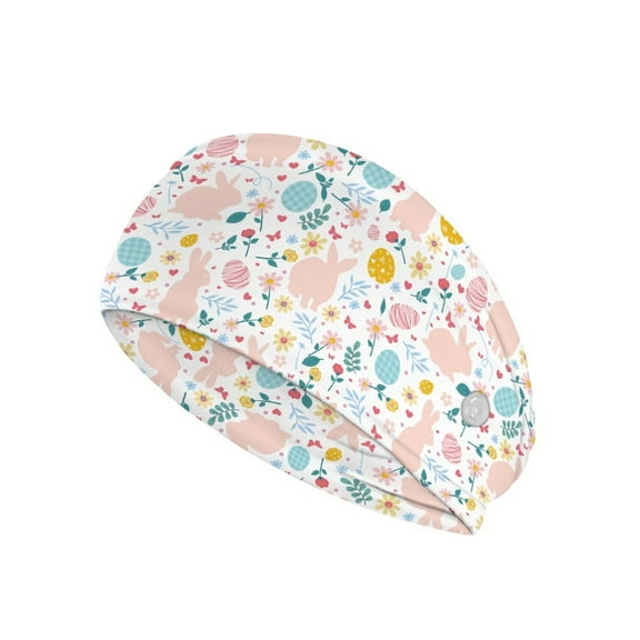 Jiueut Easter Rabbit Nurse Button Headband Medical Assistant Headbands for Women Headbands for Masks with Buttons for Nurses 4 Piece Comfortable Sports Headbands for Teens