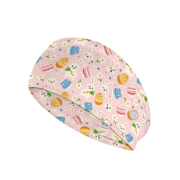 Jiueut Easter Rabbit Nurse Button Headband Medical Headbands With Buttons Nurse Headbands with Buttons for Mask Youth Headbands for Sports Boys Football Nurse Headband