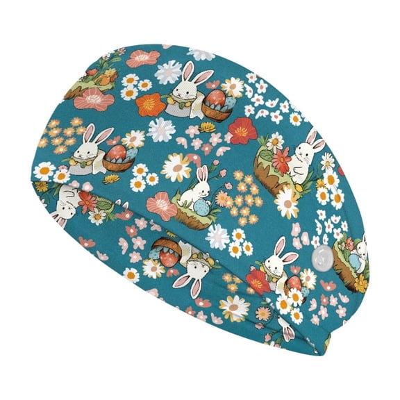 Jiueut Easter Rabbit Nurse Button Headband Nurse Headbands with Buttons for Mask 2 Piece Wide Headbands for Girls Non Slip Sport Headbands for Men Healthcare Headbands for Women