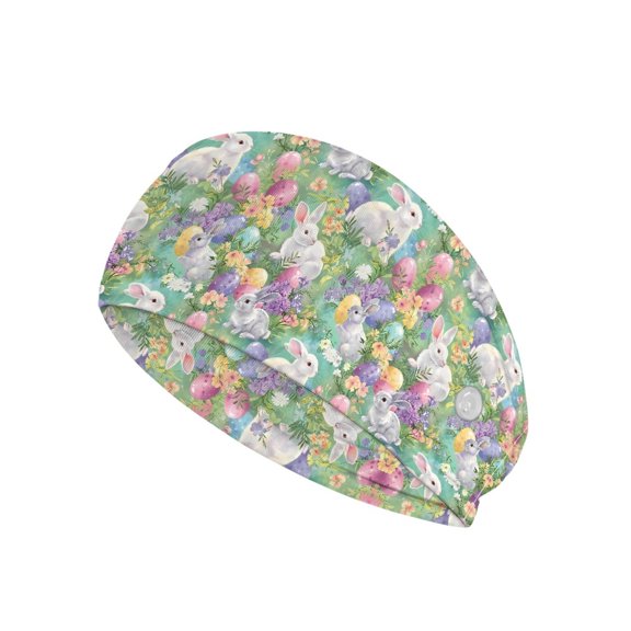 Jiueut Easter Rabbit Nurse Button Headband Nursing Headbands with Buttons for Mask 4 Piece Nurse Headbands for Women with Buttons Headbands for Medical Workers Sport Headband Sweat