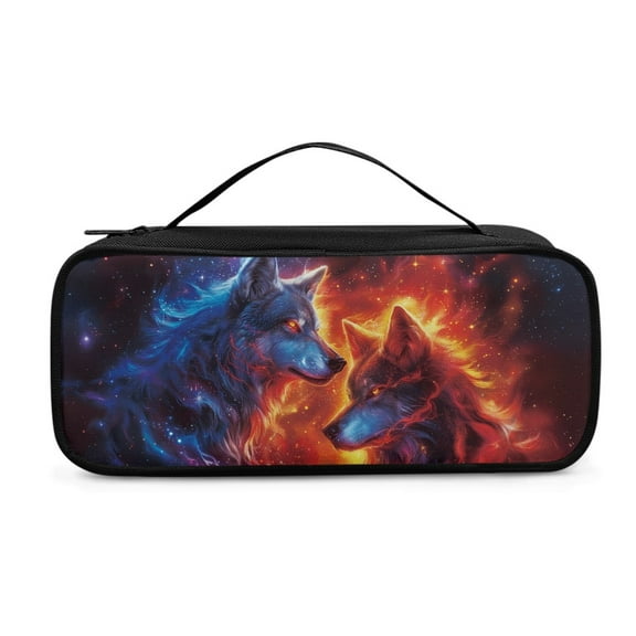 Jiueut Fire Wolf Stethoscope Storage Bag Stethoscope Bag with Carrying Handle Storage Zipper Bags for Organizing Lightweight Stethoscope Bag Case with Mesh Pocket