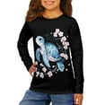 thumbnail image 1 of Jiueut Floral Sea Turtle Sweatshirts for Girls 9-10 Trendy T Shirts Long Sleeve Shirts Crewneck Preppy Pullover Tops for Kids Teens Sweater Jumper Sports Winter Clothes, 1 of 7