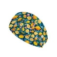 thumbnail image 1 of Jiueut Flower Lemon Nurse Button Headband Nurse Headbands for Women with Buttons Headbands for Nurses with Buttons for Mask Washable Wide Headbands for Girls Non Slip, 1 of 7