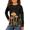 thumbnail image 1 of Jiueut Galaxy Mushroom Kids Shirts for Boys Girls Long Sleeve Athletic Sweatshirt Size 7-8 Years Novelty Graphic Breathable T-Shirt Loose Comfort Pullover Tops, 1 of 7