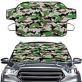 thumbnail image 1 of Jiueut Green Camo Print Windshield Cover for Ice and Snow, Saint Patrick's Day Decor UV Resistant Car Windshield Cover Protection Dustproof Winter Auto Accessories for Outdoor Camping Parking, 1 of 6