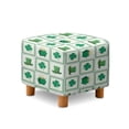 thumbnail image 1 of Jiueut Green Shamrock Top Hat Print Ottoman Slipcover, Stretch Square Ottoman Covers Slipcover Soft Storage Footrest Stool Cover Footstool Protection for Living Room St. Patrick's Day Decor, 1 of 7