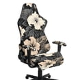 thumbnail image 1 of Jiueut Hibiscus Palm Leaf Pattern Gaming Chair Cover Set of 4, Breathable Rotating Chair Slipcover Covers with Elastic Bottom Thick Computer Reclining Chair Slipcover Protector with Armrest Cover, 1 of 7