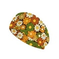 thumbnail image 1 of Jiueut Hippie Flower Nurse Button Headband Nurse Headbands with Buttons for Women 2 Piece Stretchy Headband for Running Cycling Football Basketball Yoga Workout Nurse Headbands, 1 of 7