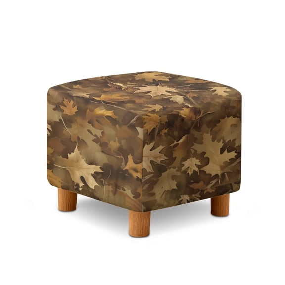 Jiueut Hunting Camo Print Ottoman Cover, Square Stretch Square Ottoman Covers Slipcover Soft Storage Footrest Protection Removable Footstool Cover for Living Room