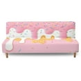 thumbnail image 1 of Jiueut Ice Cream Print Armless Futon Sofa Covers, Comfortable Futon Sofa Slipcover Soft Furniture Protector Without Armrests with Elastic Bottom for Kids, 1 of 7