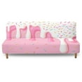 thumbnail image 1 of Jiueut Ice Cream Texture Pattern Armless Futon Cover, Elastic Non Armrest Sofa Cover Anti Dust Couch Protection Home Interior Accessories, 1 of 7