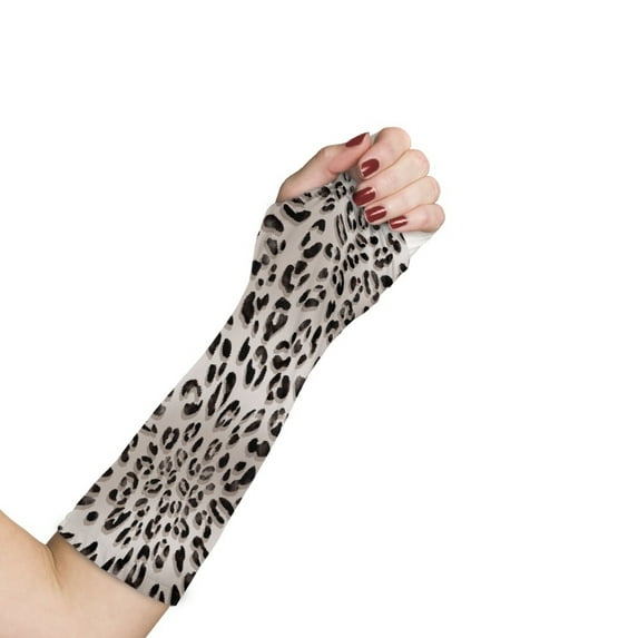 Jiueut Leopard Print Arm Cast Cover Arm Cast Sleeve with Thumb Cover Washable Cast and Bandage Protector Cast Protector for Shower Arm Adult Size L Hand Cast Cover