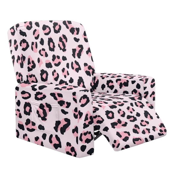 Jiueut Leopard Print Recliner Chair Covers, Soft Reclining Chair Covers Stain Resistant Modern Interiors Sofa Slipcover for Pet Kids