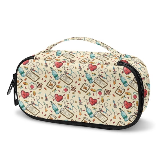 Jiueut Medical Print Insulin Storage Bag Pen Insulin Travel Bag for Diabetics Storage Bags with Zipper for Travel Insulin Bags for Women Diabetic Supply Bag with Extra Room