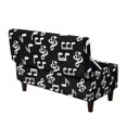 thumbnail image 1 of Jiueut Music Note Pattern Ottoman Cover Rectangle Ottoman Slipcover Folding Storage Bench Cover Footrest Stool Slipcover Footstool Furniture Protector with Nonslip Elastic Bottom, S, 1 of 7