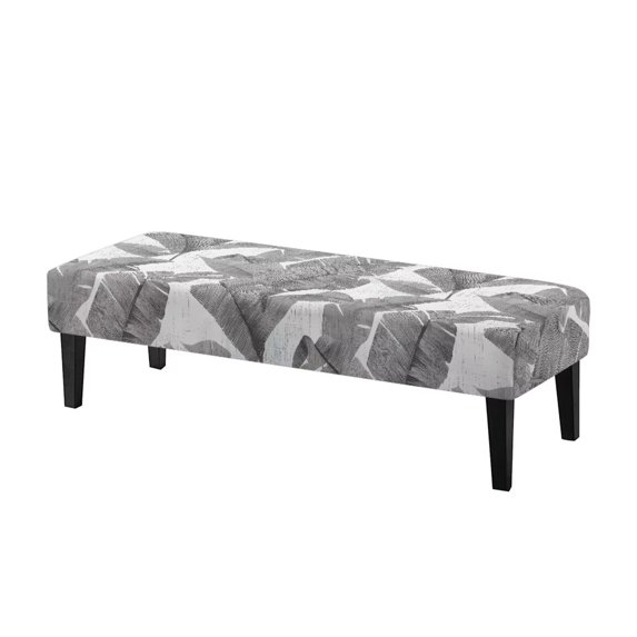 Jiueut Palm Leaf Print Bench Slipcover for Dining Room, Dustproof Bench Seat Protector Cover with Elastic Band Stain Resistant Rectangle Seat Cushion Long Chair Cover for Home Hotel