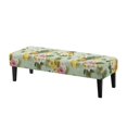 thumbnail image 1 of Jiueut Pineapple Lemon Hibiscus Print Bench Slipcover for Dining Room, Non Slip Bench Seat Protection with Elastic Band Thick Rectangle Chair Slipcover for Kitchen Home Hotel, 1 of 7