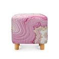 thumbnail image 1 of Jiueut Pink Golden Marble Print Ottoman Slipcover, Breathable Footrest Sofa Slipcovers Washable Covers for Footstool with Stretch Bottom, 1 of 7